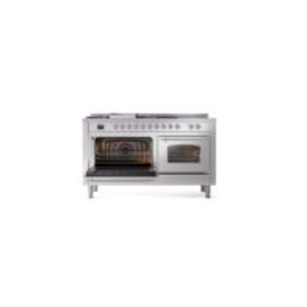 ILVE UP60FSNMPSSCLP Nostalgie II 60" Dual Fuel Range, main oven door opened