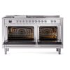 ILVE UP60FSNMPSSC Nostalgie II 60" Dual Fuel Range, oven doors opened