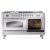 ILVE UP60FSNMPSSC Nostalgie II 60" Dual Fuel Range, side oven door opened