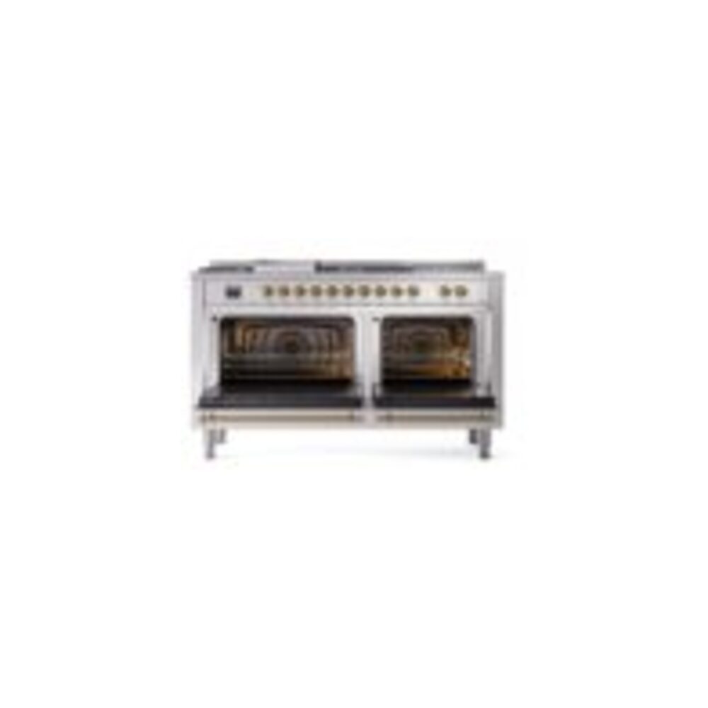 ILVE UP60FSNMPSSG Nostalgie II 60" Dual Fuel Range, oven doors opened