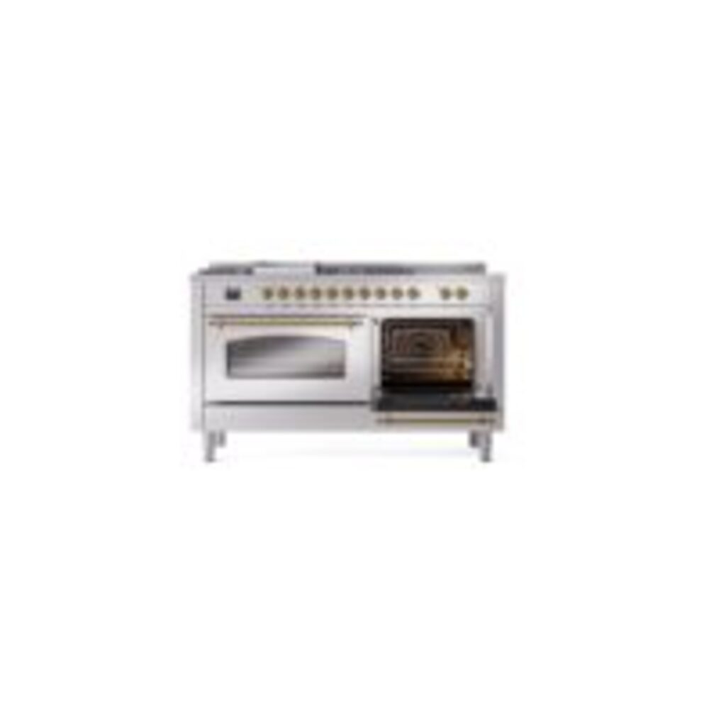 ILVE UP60FSNMPSSG Nostalgie II 60" Dual Fuel Range, side oven door opened