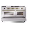 ILVE UP60FSNMPSSG Nostalgie II 60" Dual Fuel Range, drawer opened