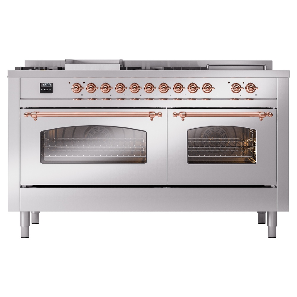 ILVE UP60FSNMPSSPLP Nostalgie II 60" Dual Fuel Range, front view