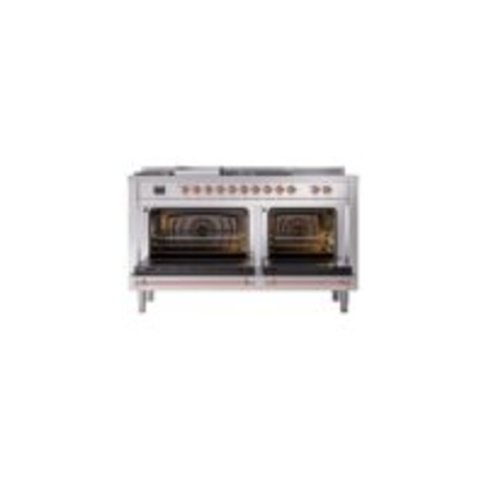 ILVE UP60FSNMPSSPLP Nostalgie II 60" Dual Fuel Range, oven doors opened
