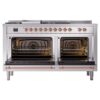 ILVE UP60FSNMPSSPLP Nostalgie II 60" Dual Fuel Range, oven doors opened