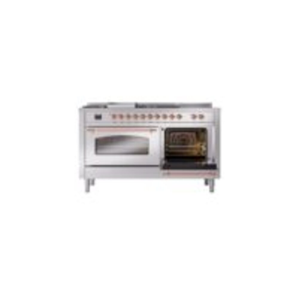 ILVE UP60FSNMPSSPLP Nostalgie II 60" Dual Fuel Range, side oven door opened