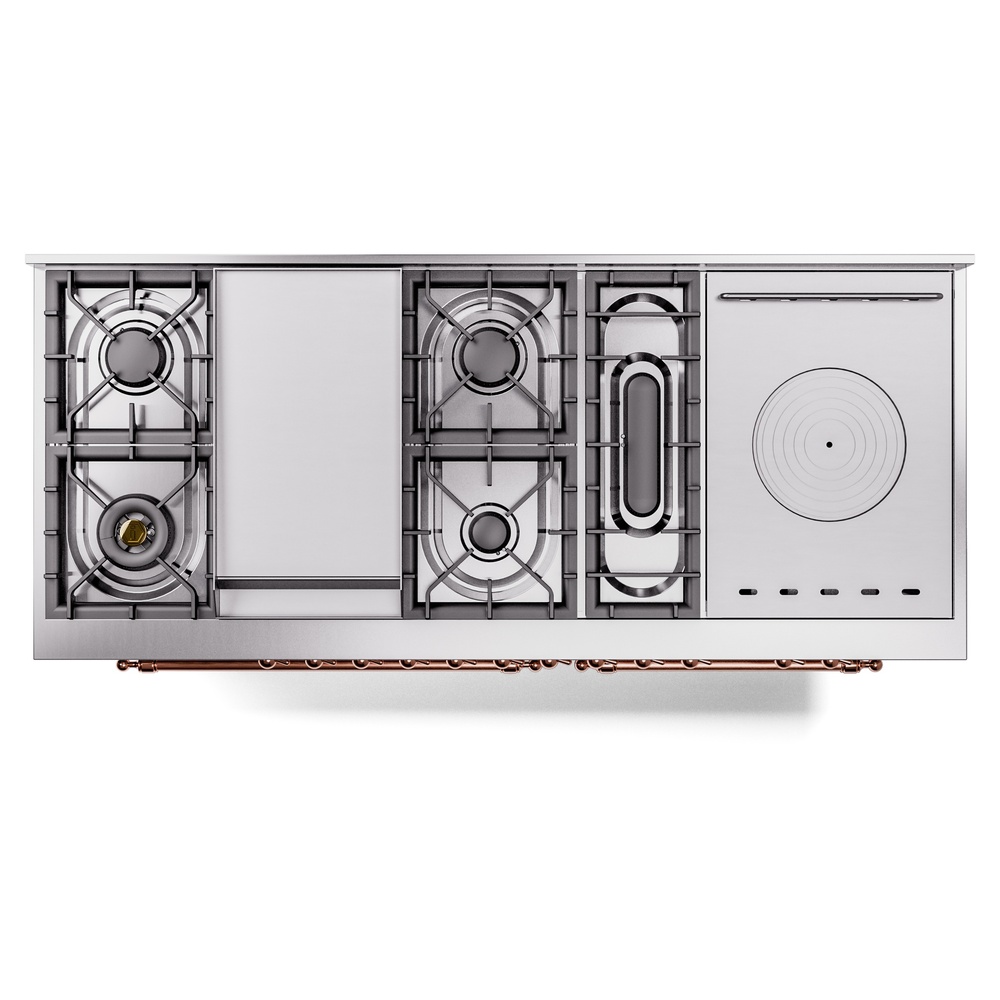 ILVE UP60FSNMPSSPLP Nostalgie II 60" Dual Fuel Range, top view