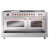 ILVE UP60FSNMPSSP Nostalgie II 60" Dual Fuel Range, drawer opened