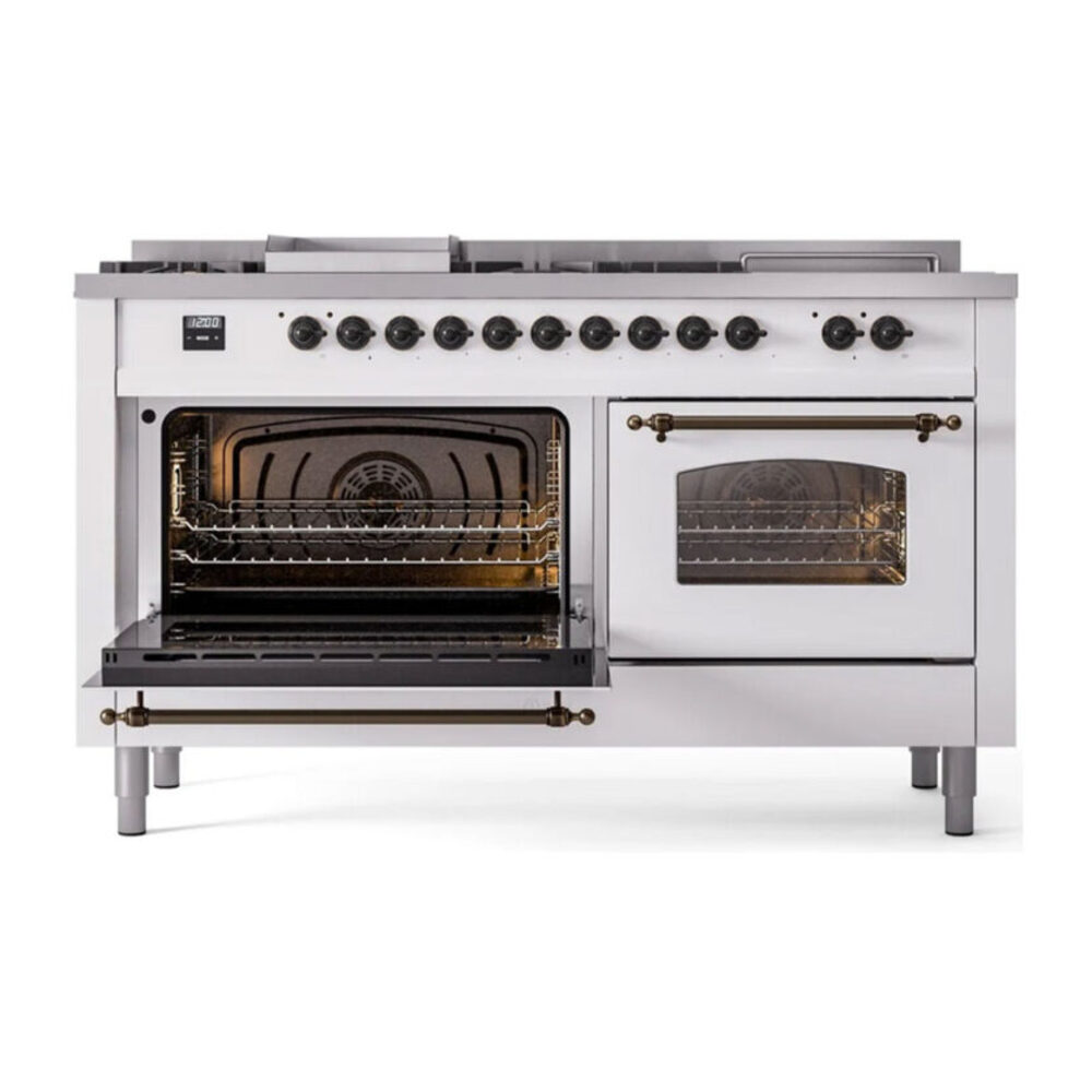 ILVE UP60F Nostalgie II 60 inch Dual Fuel Range with 5.8 cu. ft. Total Double Oven Capacity