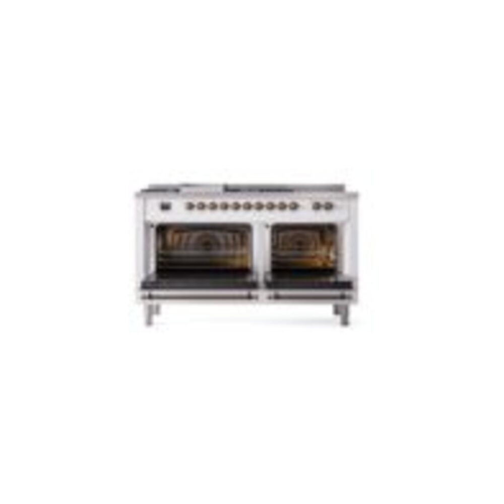 ILVE UP60FSNMPWHBLP Nostalgie II 60" Dual Fuel Range, oven doors opened