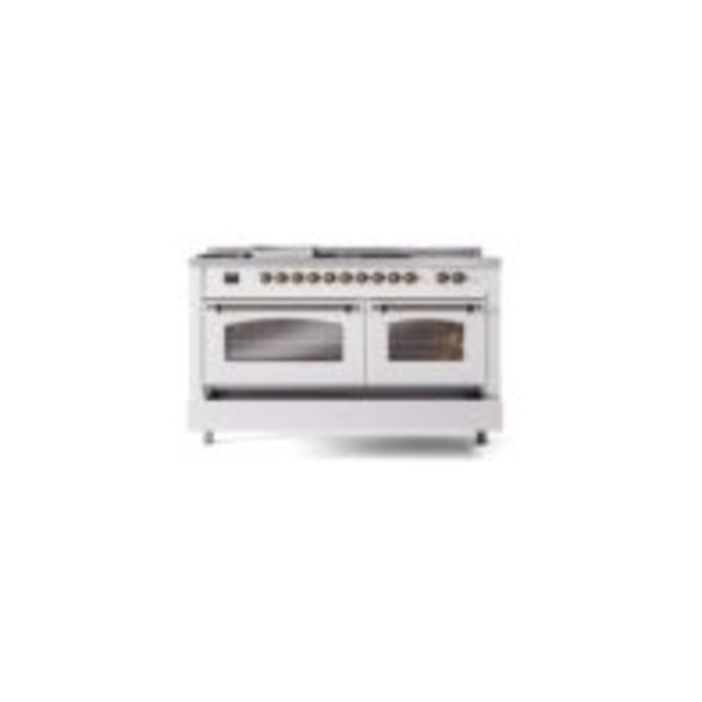 ILVE UP60FSNMPWHBLP Nostalgie II 60" Dual Fuel Range, drawer opened