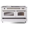 ILVE UP60FSNMPWHBLP Nostalgie II 60" Dual Fuel Range, drawer opened