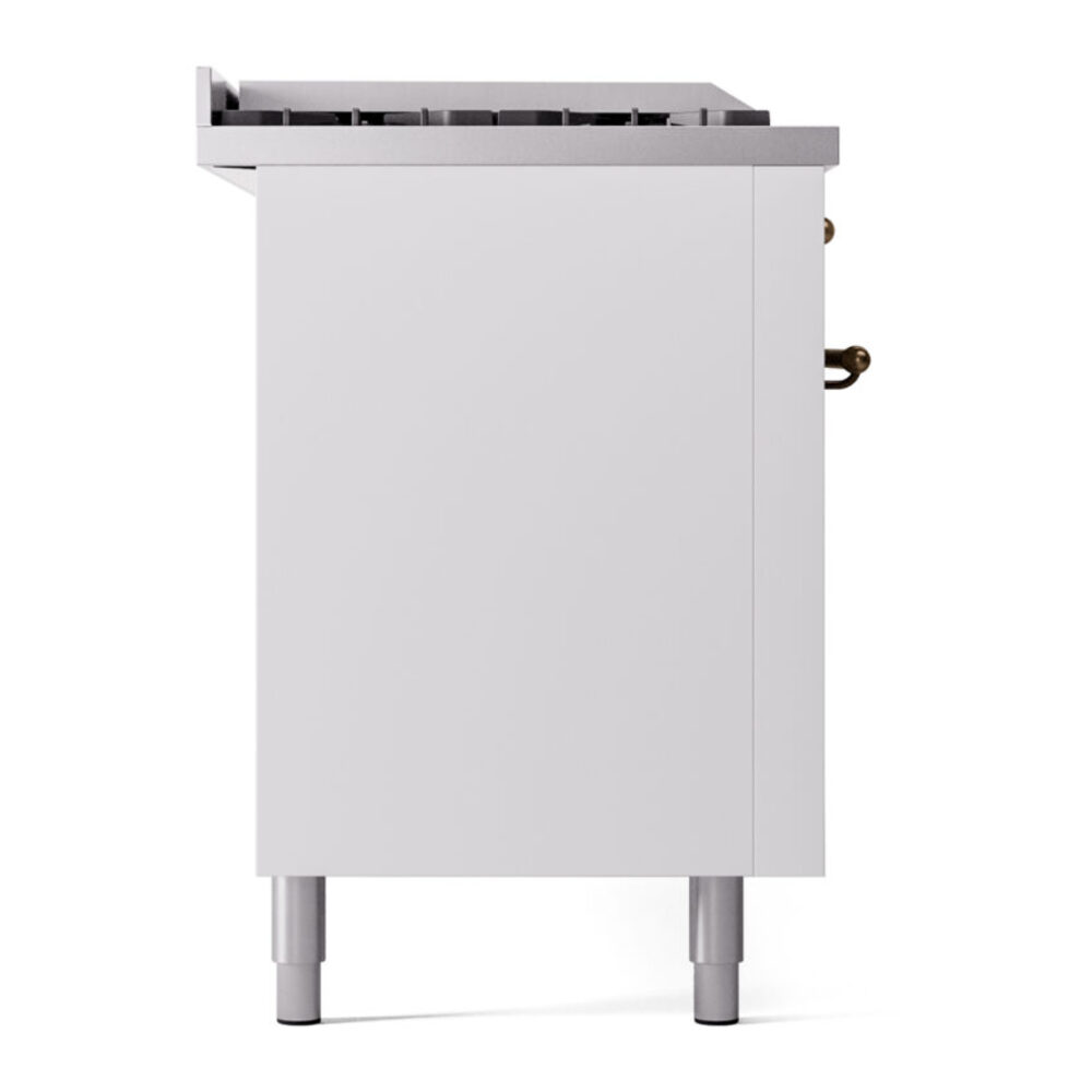 ILVE UP60FSNMPWHBLP Nostalgie II 60" Dual Fuel Range, left side view