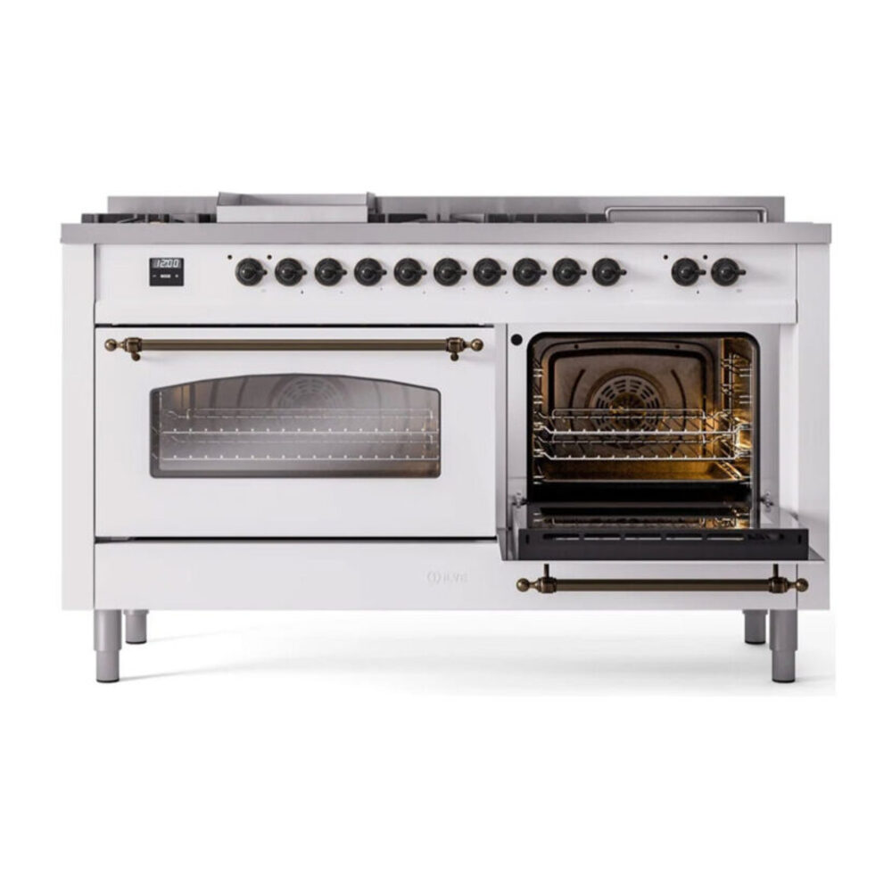 ILVE UP60F Nostalgie II 60 inch Dual Fuel Range with 5.8 cu. ft. Total Double Oven Capacity