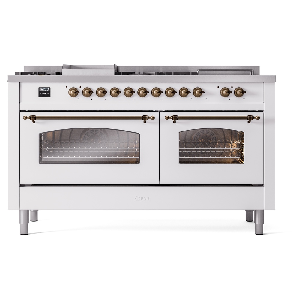 ILVE UP60FSNMPWHB Nostalgie II 60" Dual Fuel Range, front view