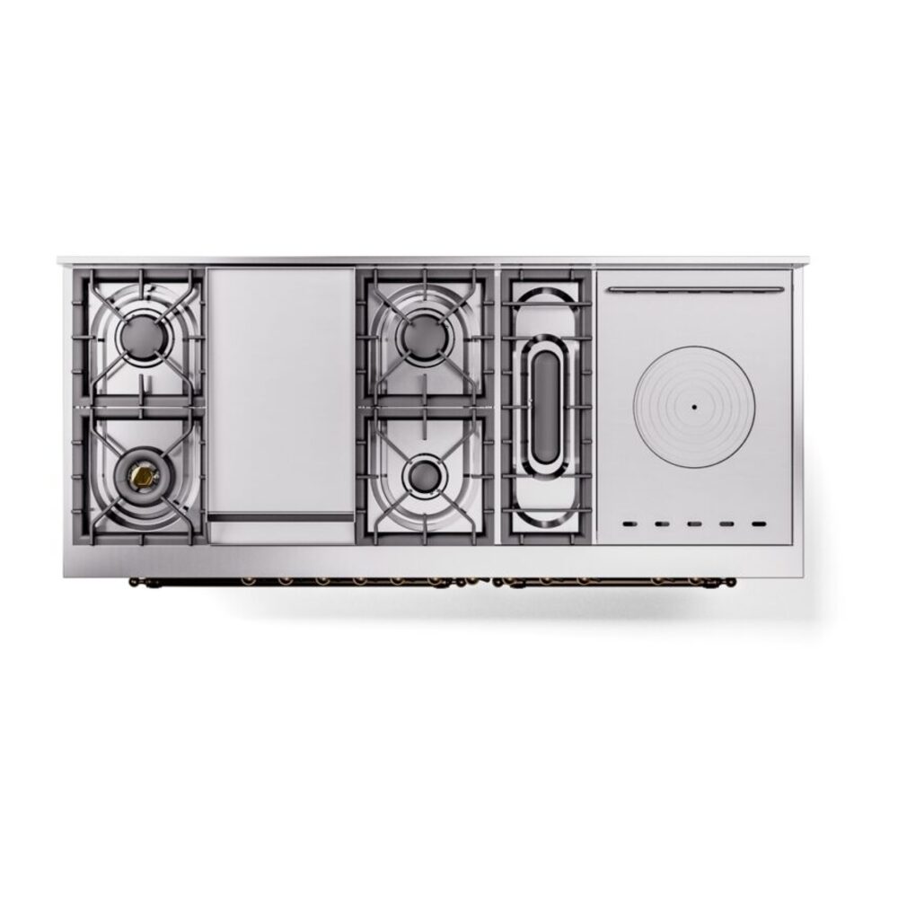 ILVE UP60FSNMPWHB Nostalgie II 60" Dual Fuel Range, top view