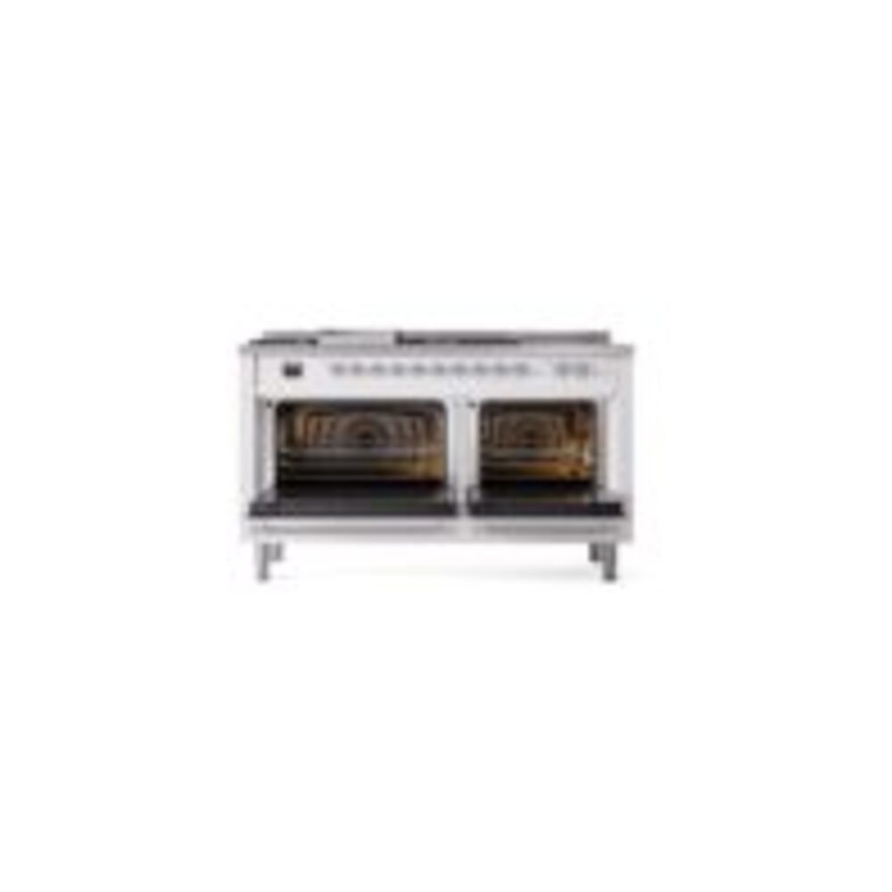 ILVE UP60FSNMPWHCLP Nostalgie II 60" Dual Fuel Range, oven doors opened