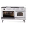 ILVE UP60FSNMPWHCLP Nostalgie II 60" Dual Fuel Range, main oven door opened
