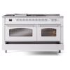 ILVE UP60FSNMPWHCLP Nostalgie II 60" Dual Fuel Range, drawer opened
