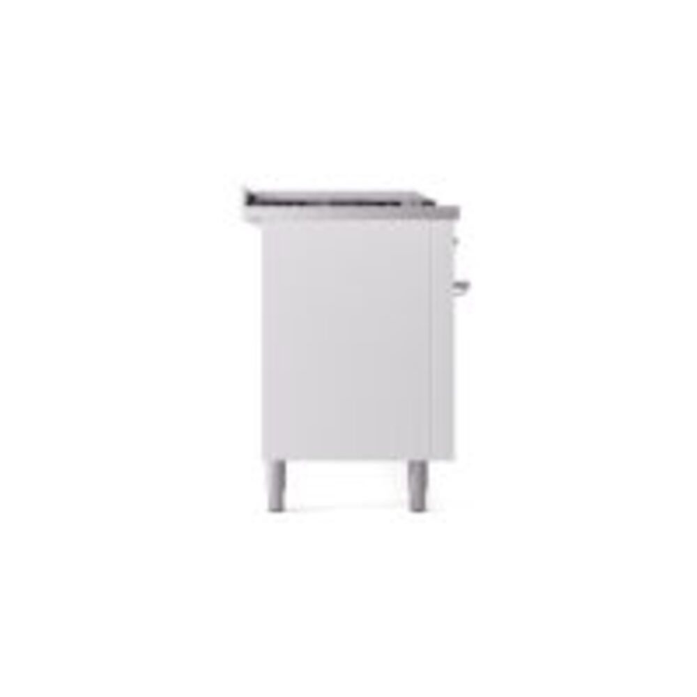 ILVE UP60FSNMPWHCLP Nostalgie II 60" Dual Fuel Range, left side view