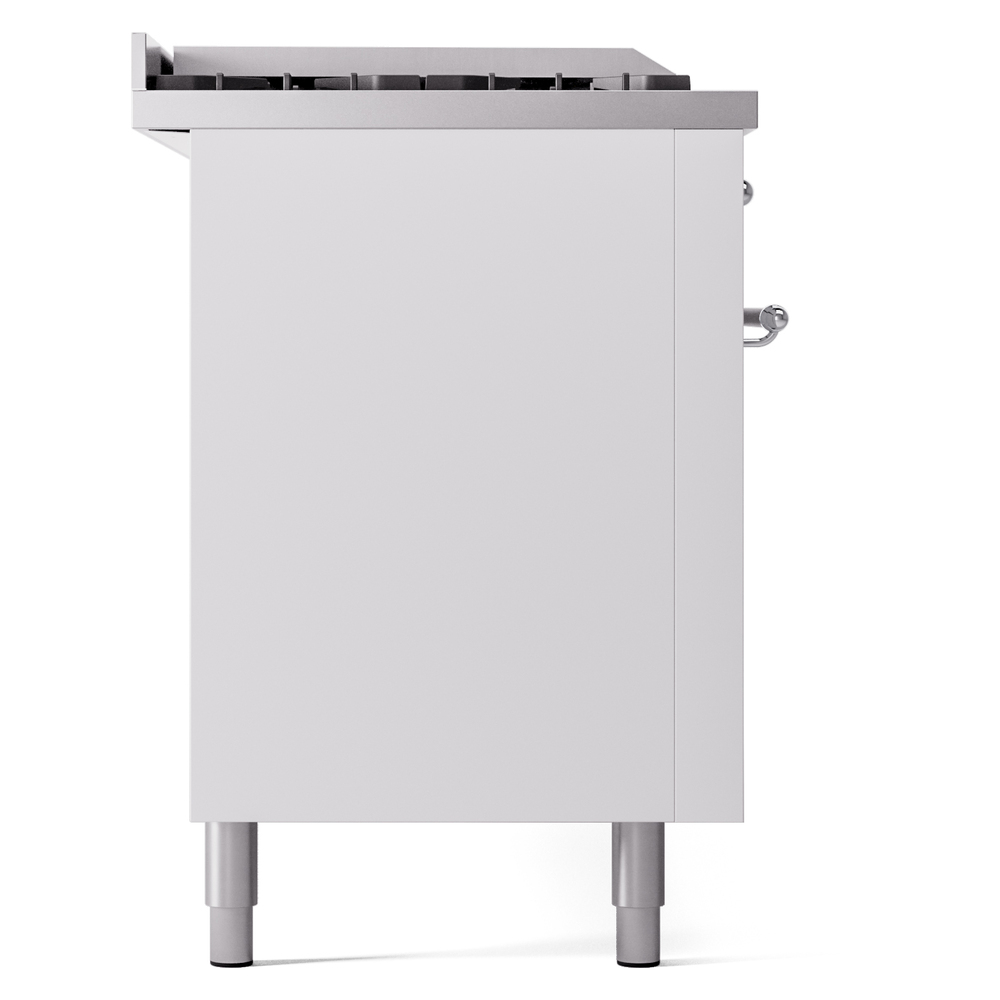 ILVE UP60FSNMPWHCLP Nostalgie II 60" Dual Fuel Range, left side view