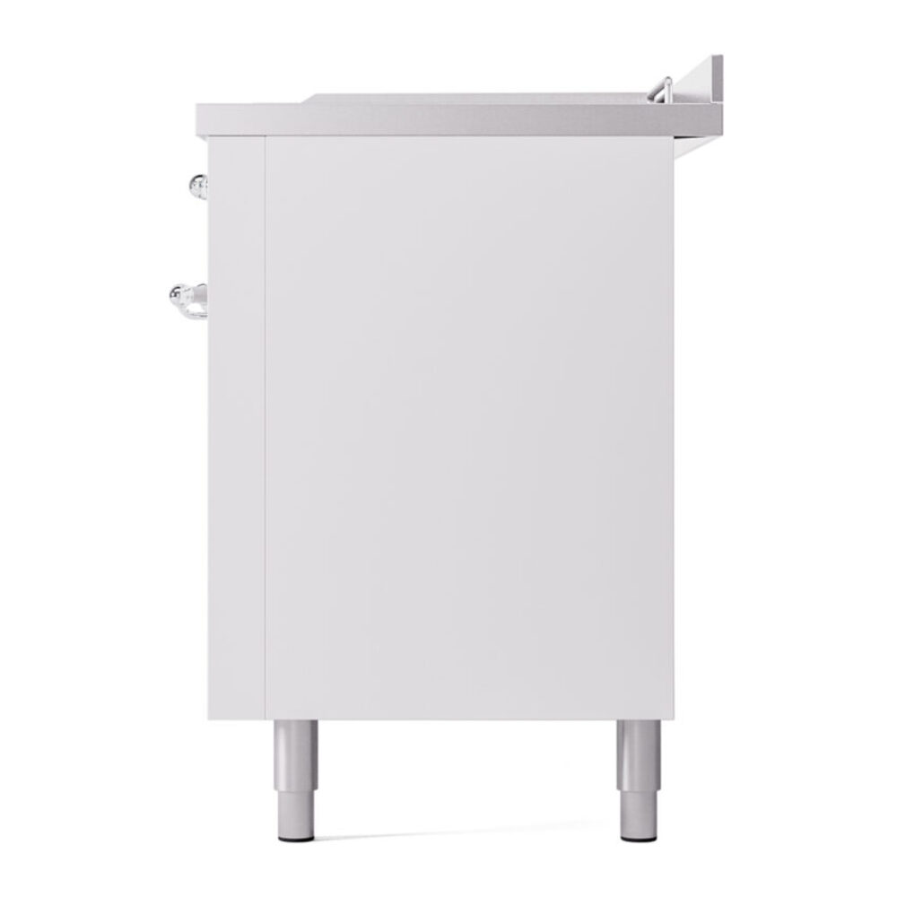 ILVE UP60FSNMPWHCLP Nostalgie II 60" Dual Fuel Range, right side view
