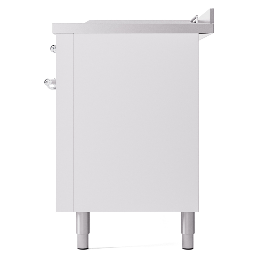 ILVE UP60FSNMPWHCLP Nostalgie II 60" Dual Fuel Range, right side view