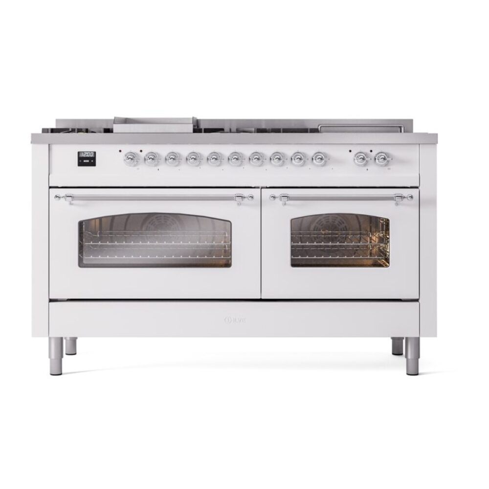 ILVE UP60FSNMPWHC Nostalgie II 60" Dual Fuel Range, front view