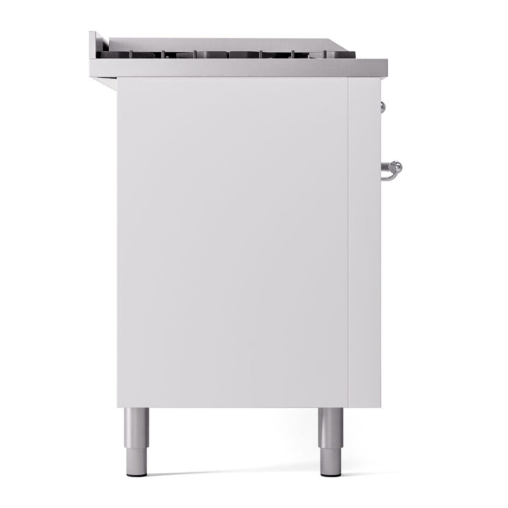 ILVE UP60FSNMPWHC Nostalgie II 60" Dual Fuel Range, left side view