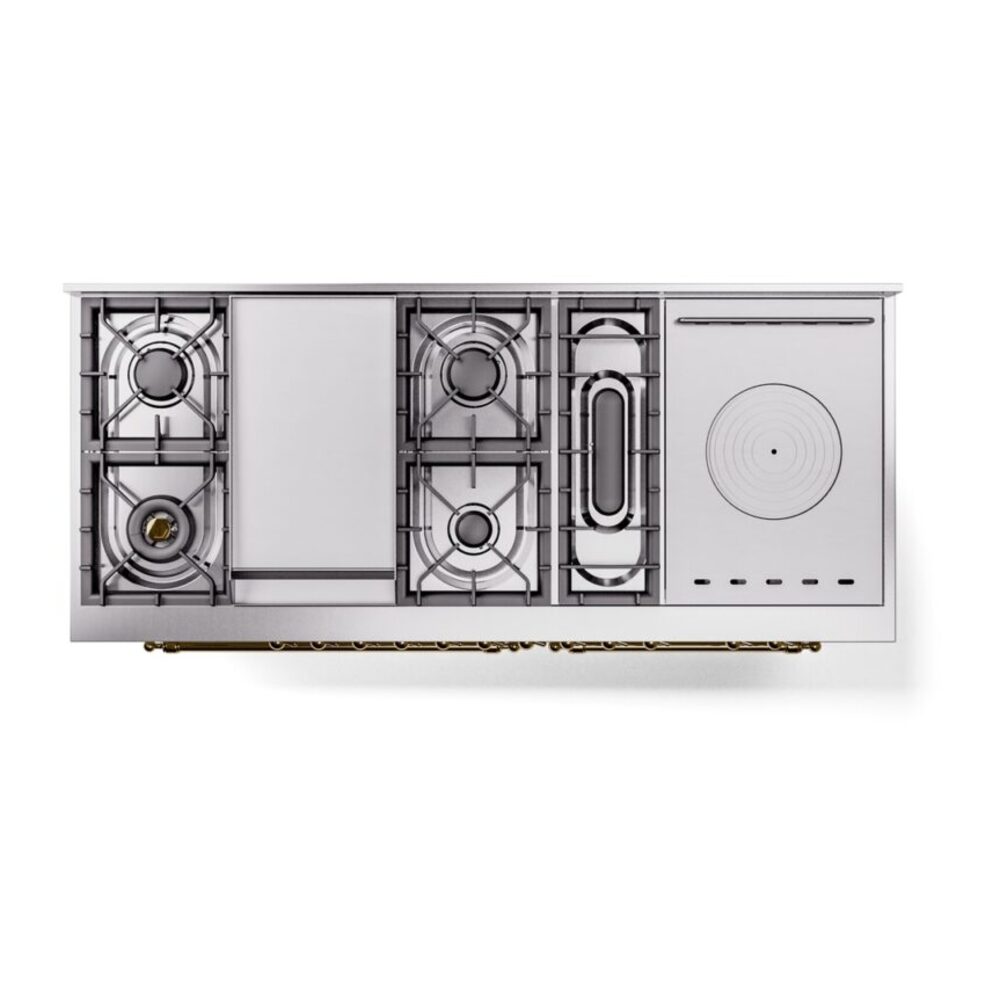 ILVE UP60FSNMPWHGLP Nostalgie II 60" Dual Fuel Range, top view