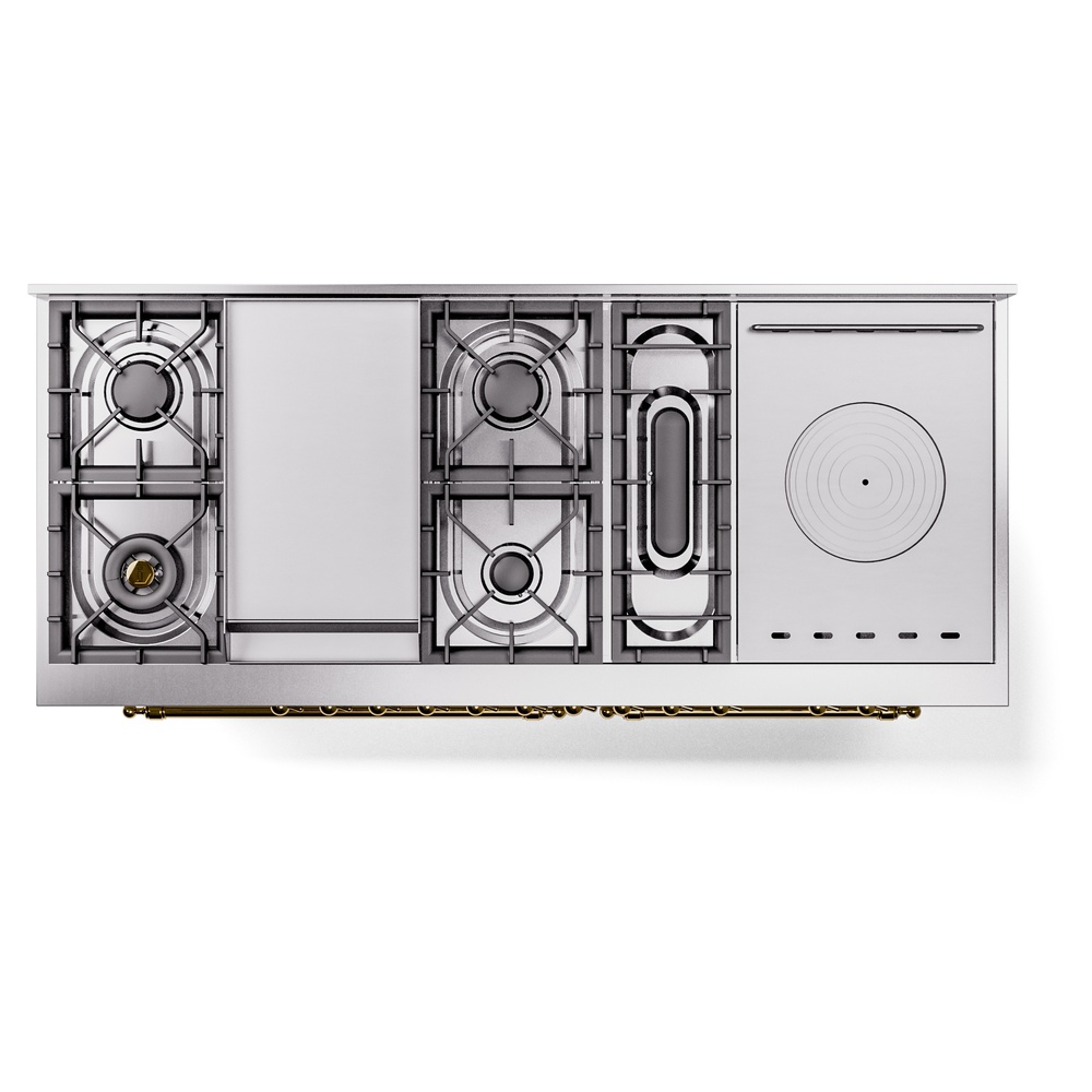 ILVE UP60FSNMPWHGLP Nostalgie II 60" Dual Fuel Range, top view