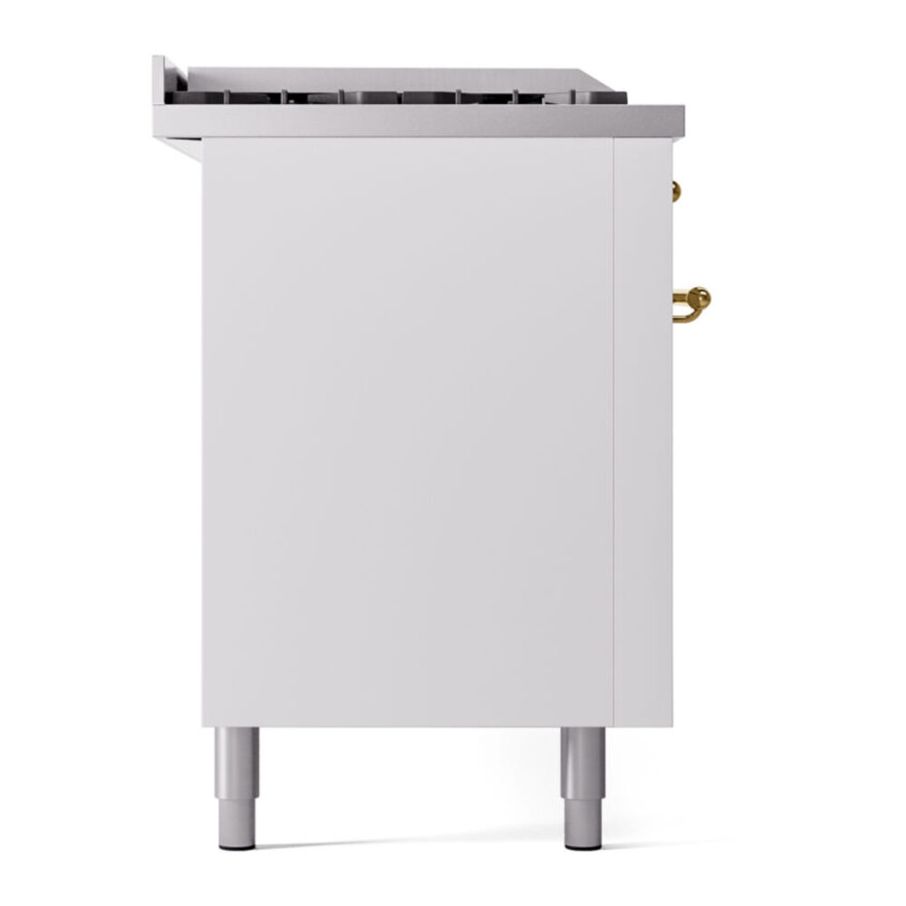 ILVE UP60FSNMPWHGLP Nostalgie II 60" Dual Fuel Range, left side view