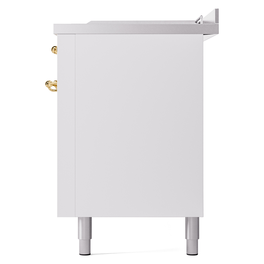 ILVE UP60FSNMPWHGLP Nostalgie II 60" Dual Fuel Range, right side view