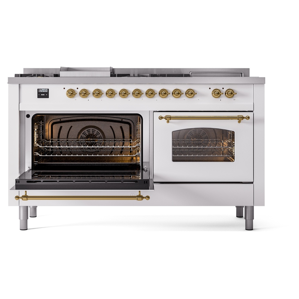 ILVE UP60FSNMPWHG Nostalgie II 60" Dual Fuel Range, main oven door opened