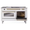 ILVE UP60FSNMPWHG Nostalgie II 60" Dual Fuel Range, side oven door opened