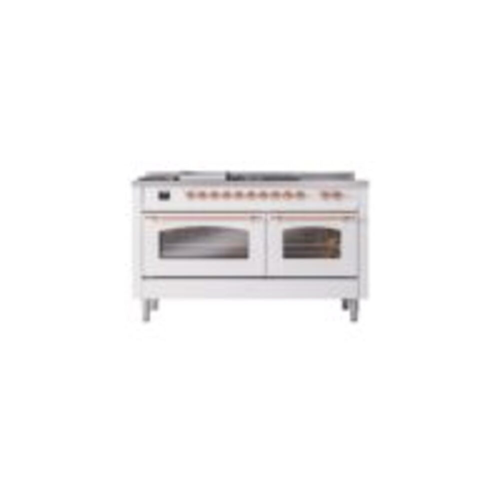 ILVE UP60FSNMPWHPLP Nostalgie II 60" Dual Fuel Range, front view