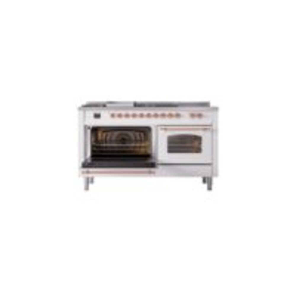 ILVE UP60FSNMPWHPLP Nostalgie II 60" Dual Fuel Range, main oven door opened
