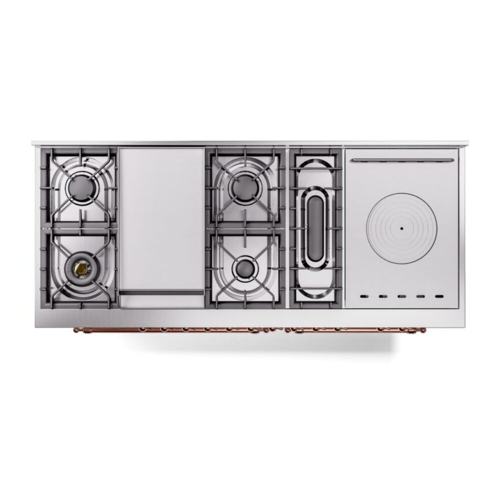 ILVE UP60FSNMPWHPLP Nostalgie II 60" Dual Fuel Range, top view