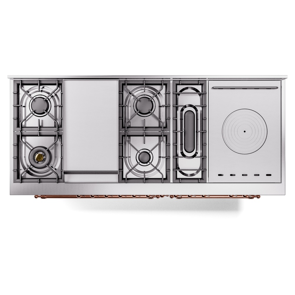 ILVE UP60FSNMPWHPLP Nostalgie II 60" Dual Fuel Range, top view