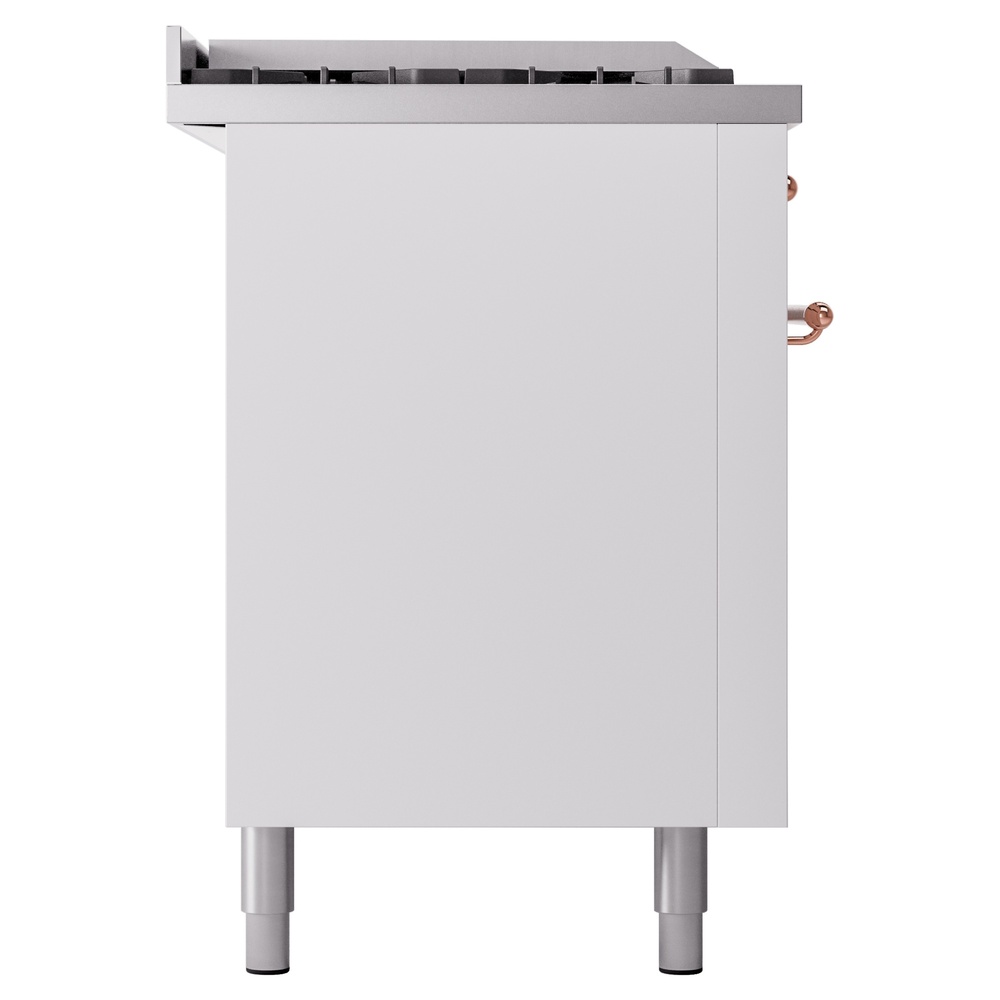 ILVE UP60FSNMPWHPLP Nostalgie II 60" Dual Fuel Range, left side view