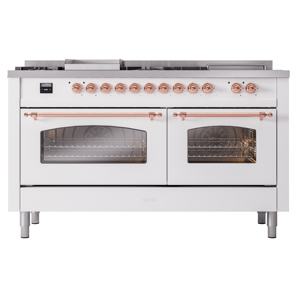 ILVE UP60FSNMPWHP Nostalgie II 60" Dual Fuel Range, front view