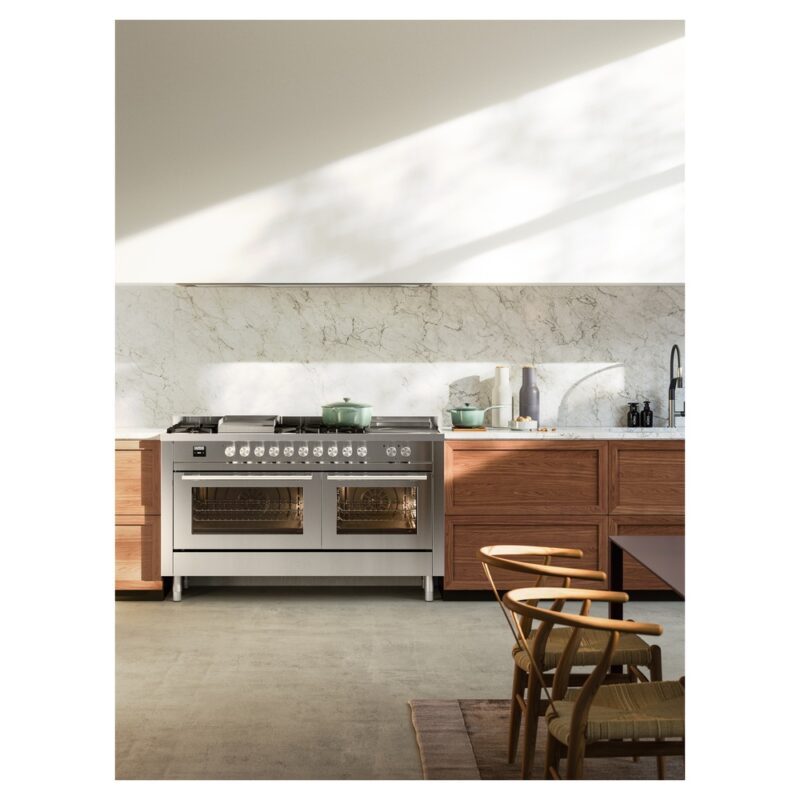 ILVE Professional Plus II 60" UP60FSQMPSS Dual Fuel Range, lifestyle