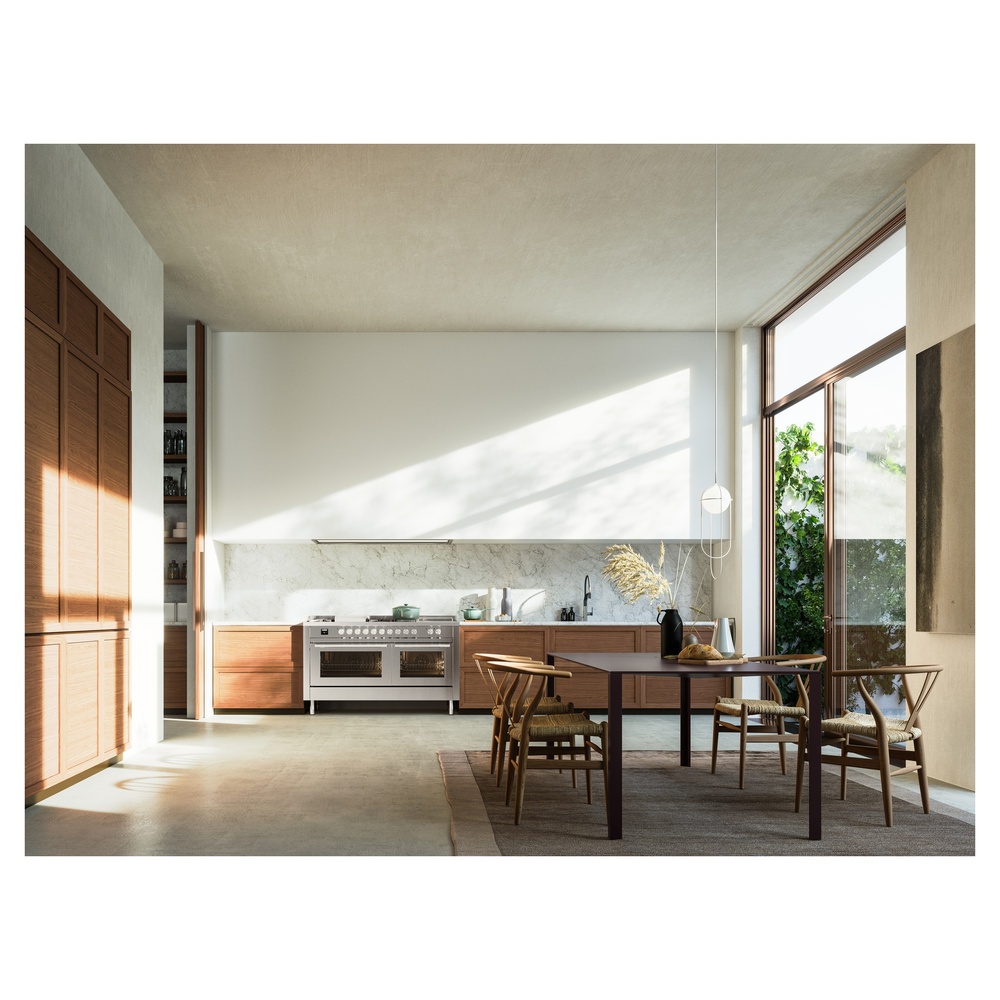 ILVE Professional Plus II 60" UP60FSQMPSS Dual Fuel Range, lifestyle