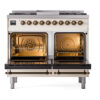 ILVE UPD40FNMPAWBLP Nostalgie II 40" Dual Fuel Range, oven doors opened