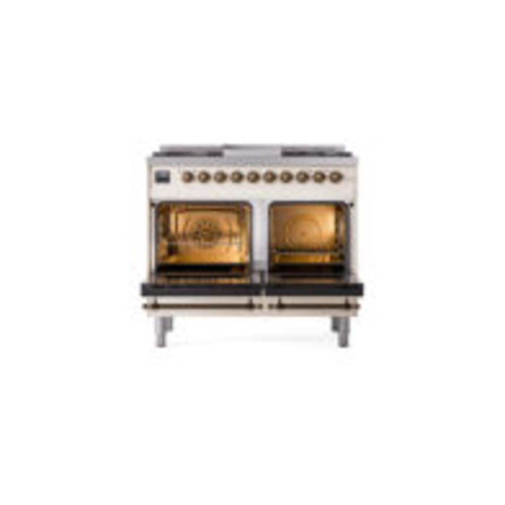 ILVE UPD40FNMPAWBLP Nostalgie II 40" Dual Fuel Range, oven doors opened