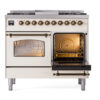 ILVE UPD40FNMPAWBLP Nostalgie II 40" Dual Fuel Range, side oven door opened