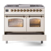 ILVE UPD40FNMPAWBLP Nostalgie II 40" Dual Fuel Range, drawer opened