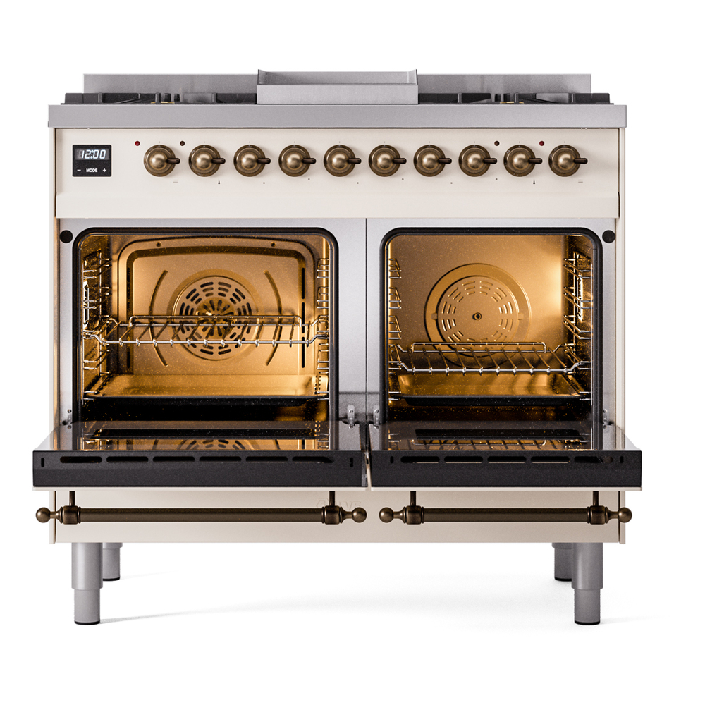 ILVE UPD40FNMPAWB Nostalgie II 40" Dual Fuel Range, oven door opened