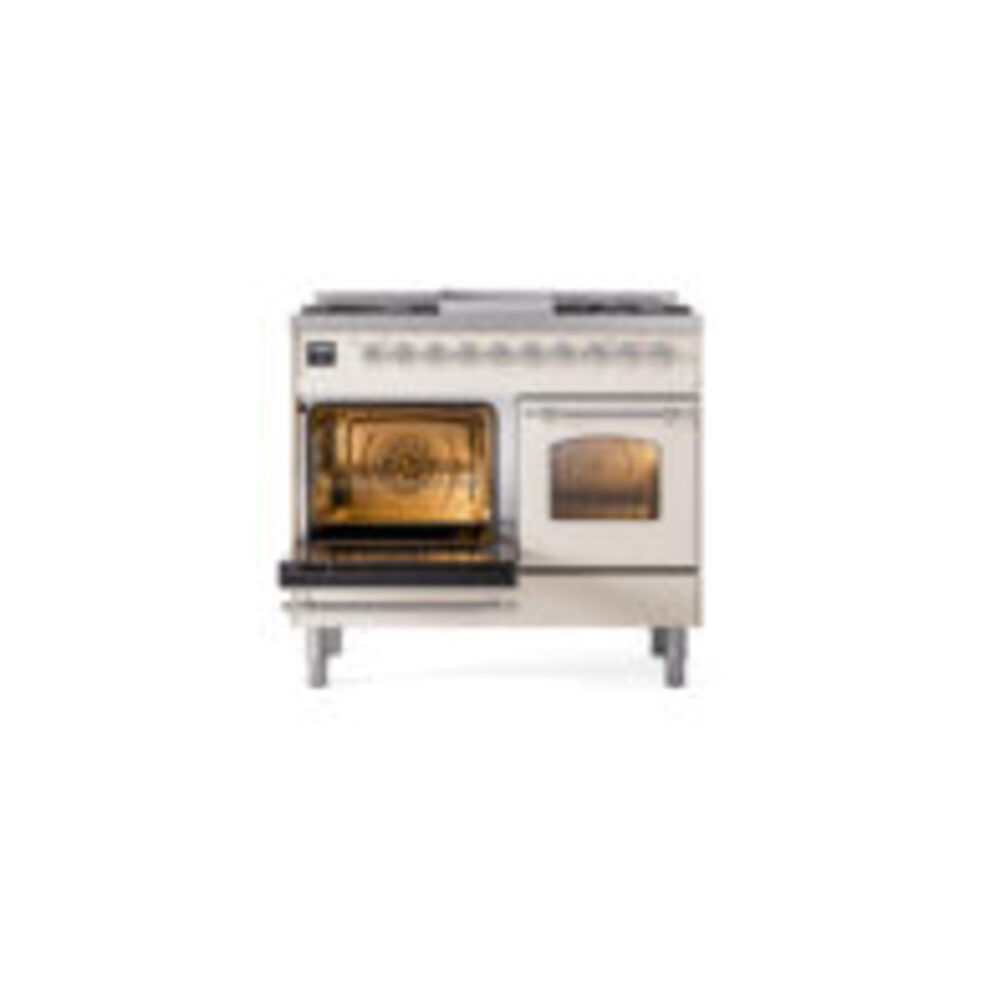 ILVE UPD40FNMPAWCLP Nostalgie II 40" Dual Fuel Range, main oven door opened
