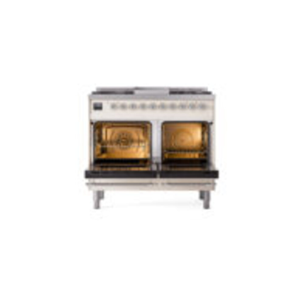 ILVE UPD40FNMPAWC Nostalgie II 40" Dual Fuel Range, oven doors opened